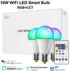 10 Вт Беспроводной Bluetooth Smart RGB светильник лампа для дома светильник ing таймер лампа E27 светодиодный WI-FI дистанционное управление Alexa Управление волшебный светильник накаливания с регулируемой яркостью