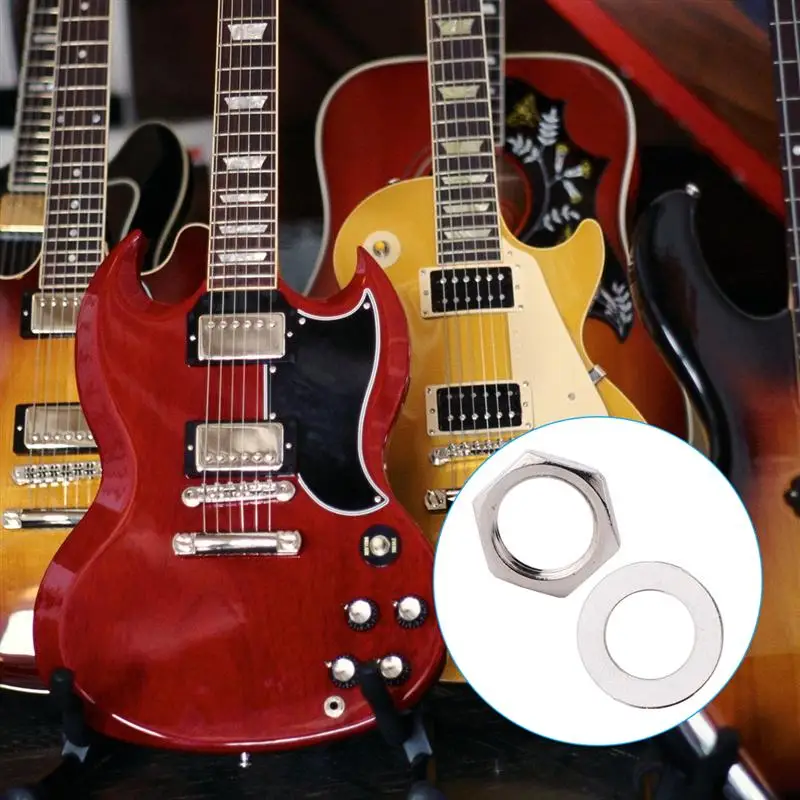 40 stücke gitarre mutter dichtung potentiometer mutter und dichtung kleine metall elektrische gitarre teile für home shop m7 stil free glo