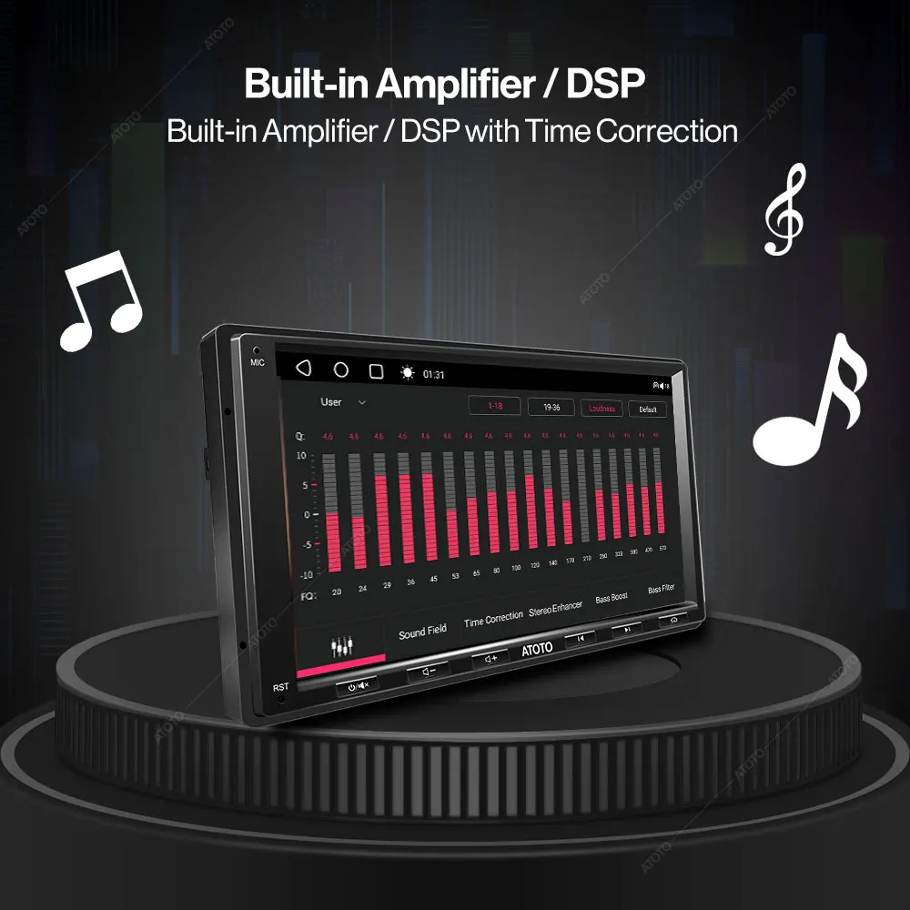 Мультимедийная магнитола ATOTO мультимедийная стерео-система на Android 8 ядер 7 дюймов