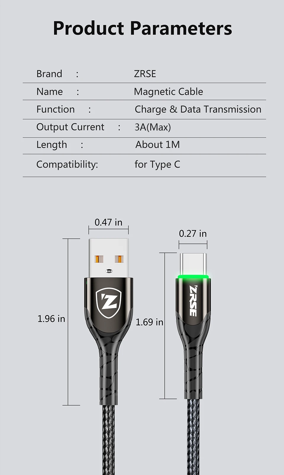ZRSE USB C кабель для samsung A50 S10 S9 S8 S7 usb type C кабель для синхронизации данных Быстрая зарядка для huawei Xiaomi Mi9 Redmi Note 7 K20