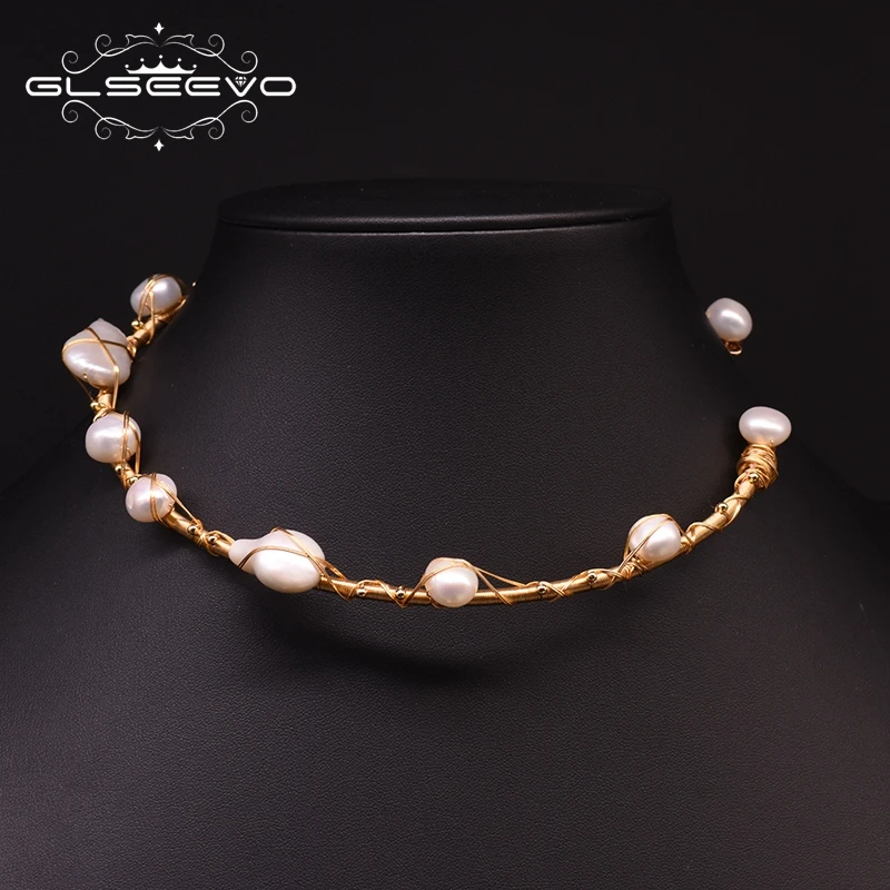 Женское Ожерелье чокер GLSEEVO вечерние ювелирные изделия из натурального белого