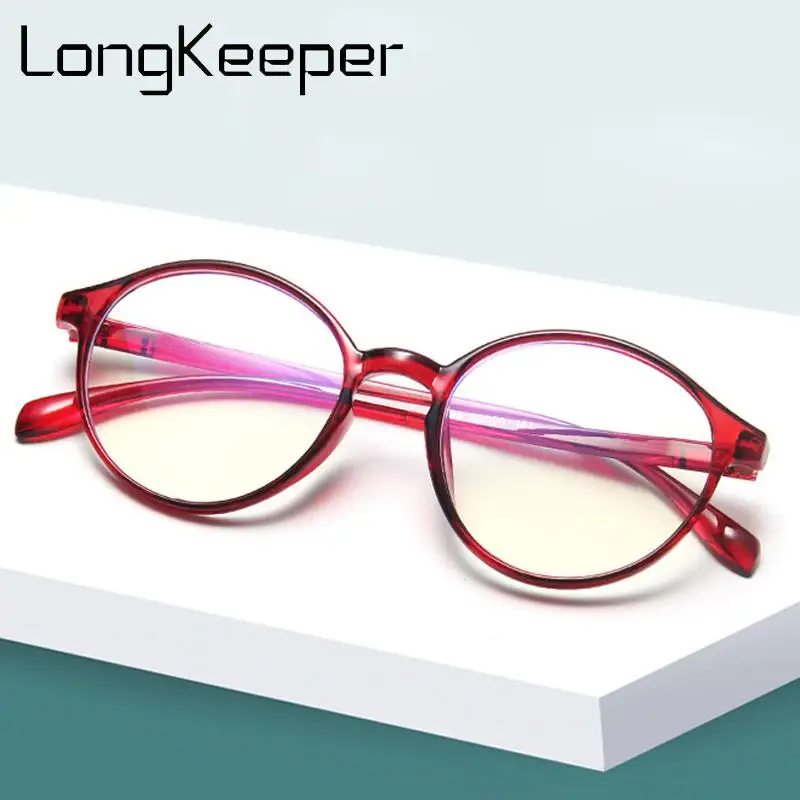 

LongKeeper Fashion Glasses Frame Women Ultralight Round Optical Eyeglasses Men Vintage Transparent Spectacles Oculos De Grau