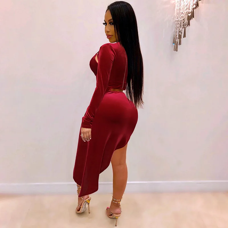 ANJAMANOR сексуальные бархатные вечерние платья для ночного клуба выдалбливают