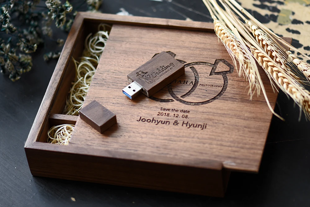 JASTER USB 3,0 бесплатный логотип клен фотоальбом usb+ коробка usb флеш-накопитель Флешка 16 ГБ 32 ГБ фотография свадебный подарок 170*170*35 мм