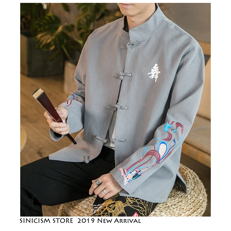 Sinicism магазин мужской Летающий богиня принт 2019 осенние куртки мужские s свободные