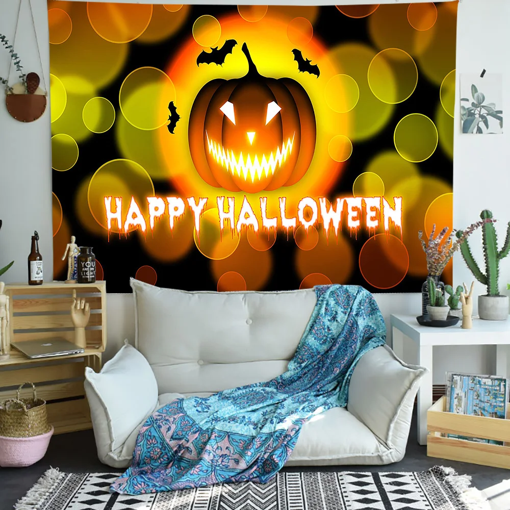 Гобелен Simsant Happy Halloween Лунная ночь тыква Настенный декор для гостиной дома и