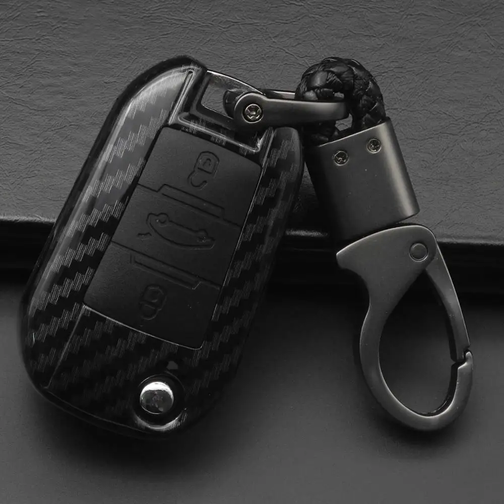 B-black 3 кнопки силиконовый карбоновый автомобильный чехол для ключей чехол для Citroen C4 кактус C5 C3 C6 C8 Picasso Xsara для peugeot 3008 308 RCZ 508 - Название цвета: B-black