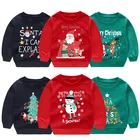 Футболка для маленьких девочек и мальчиков на Рождество, детская одежда для новогодвечерние, Детский костюм для косплея снеговика, футболки с принтом Санта Клауса, топы