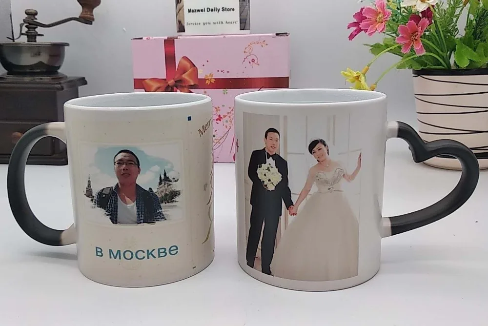 

Magic Cup DIY cup hot water color changing ceramic cup DIY logo photo customization picture birthday gift creative gift mazwei