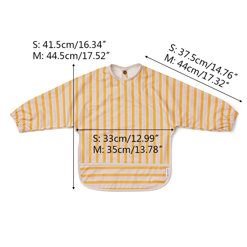 

Baby Long Sleeve Bib PU Waterproof Art Smock Feeding Drooling Apron with Pocket