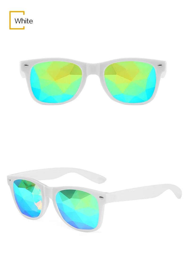 YOOSKE тренд калейдоскоп Glasse для женщин и мужчин Rave фестиваль солнцезащитные очки Косплей вечерние голографические солнцезащитные очки