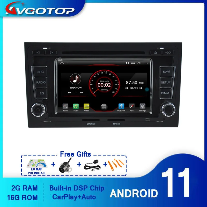 

Автомагнитола AVGOTOP на Android 11 для AUDI A4 S4 RS4 2002-2008, 2 + 16 ГБ, Bluetooth, GPS