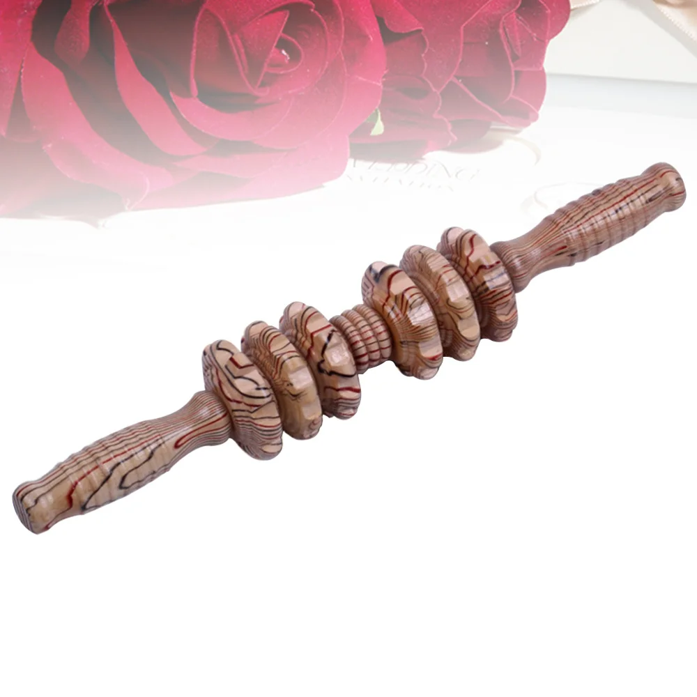 

Durable Gear Acupressure Massager Wooden Handle Back Roller Manual Body Muscle Stick Massager for Home Salon