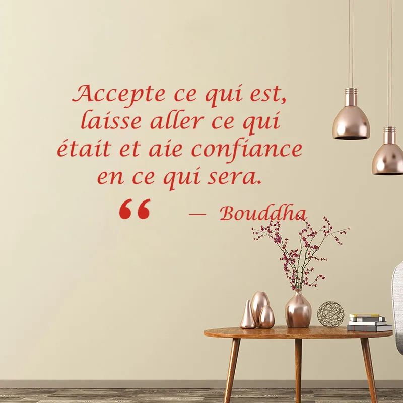Wall Stickers Citation Laisse Aller Ce Qui Etait Vinyl Wall Art Decal Living Room Home Decor Poster Buddha House Decoration