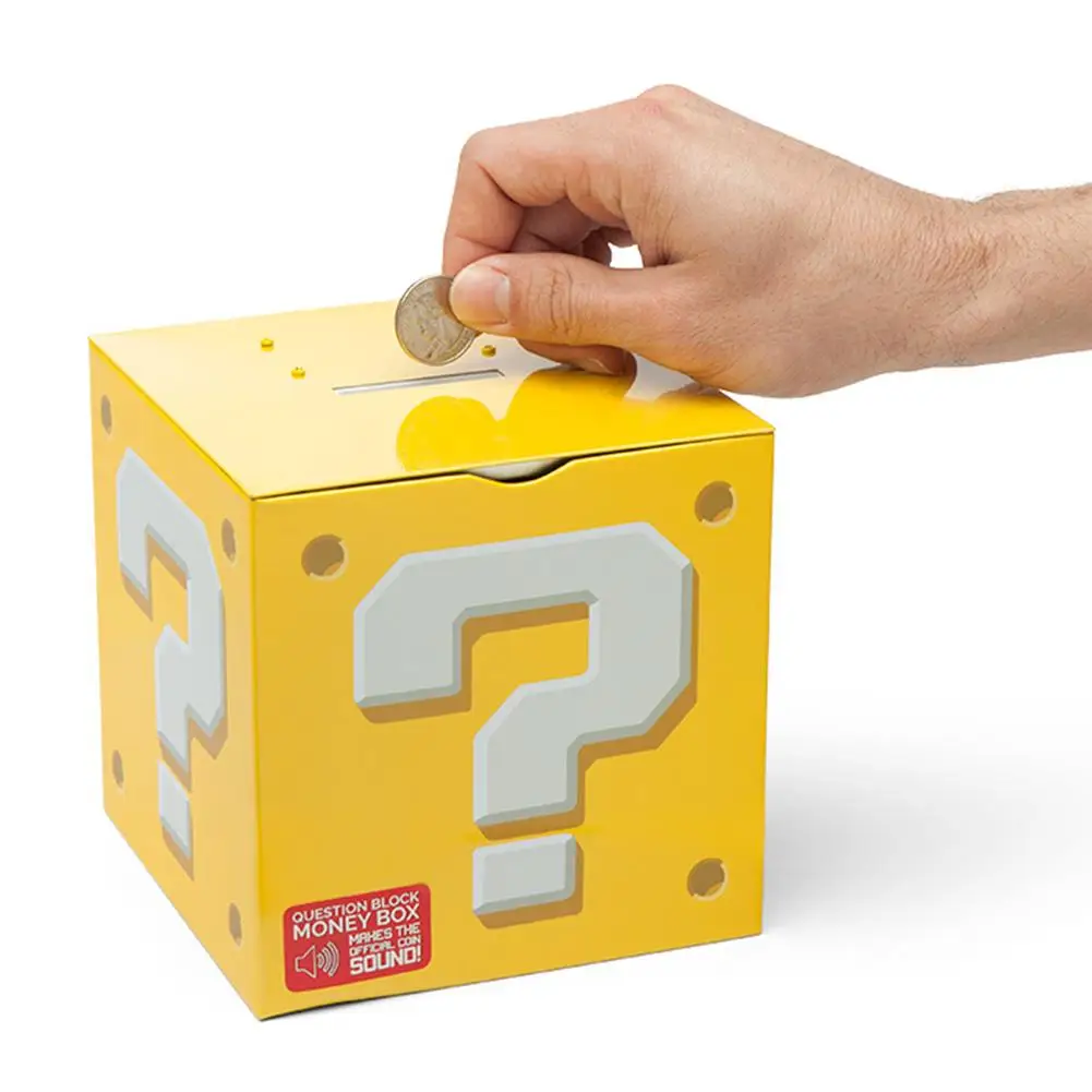 Супер Марио Bros вопрос шаблон блок Копилка Moneybox заставка оловянные Пазлы для