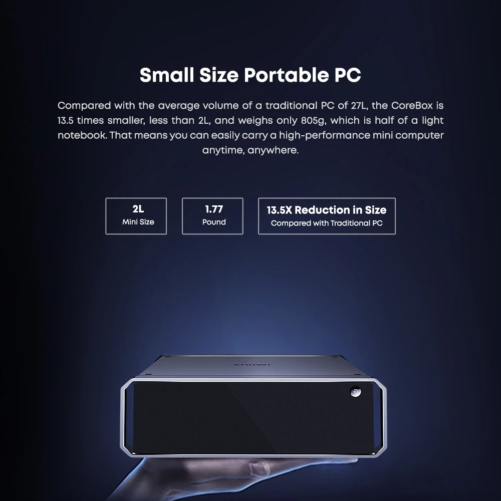 CHUWI CoreBox Windows 10 PC Gamer Intel Core i5-8259U до 3 8 ГГц 16 Гб ОЗУ 512 ГБ SSD Iris Plus Graphics 655 настольный