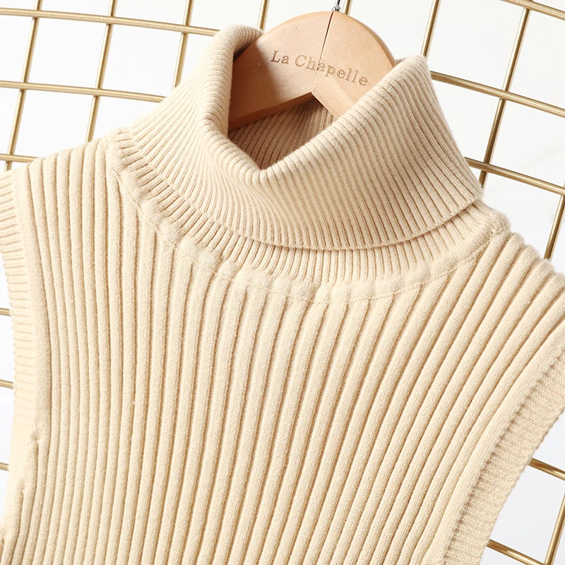 2021 Осень Зима Женский вязаный свитер с высоким воротом Повседневный мягкий