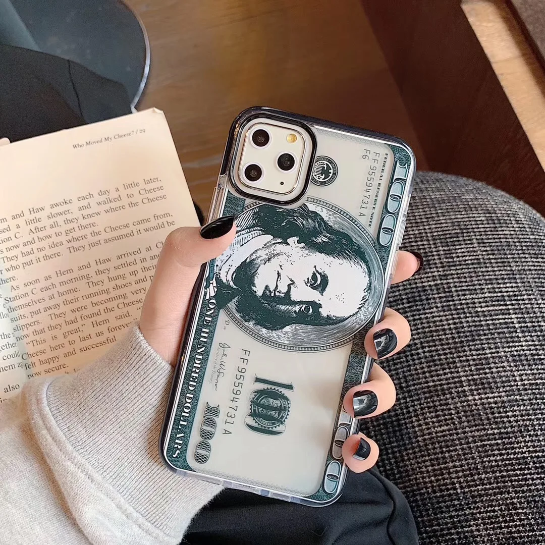 Luxury Dollar banknotes wealth Phone Case For iPhone 7 8 7plus 8plus 11 pro x xs max xr clear tpu Cover Fundas |