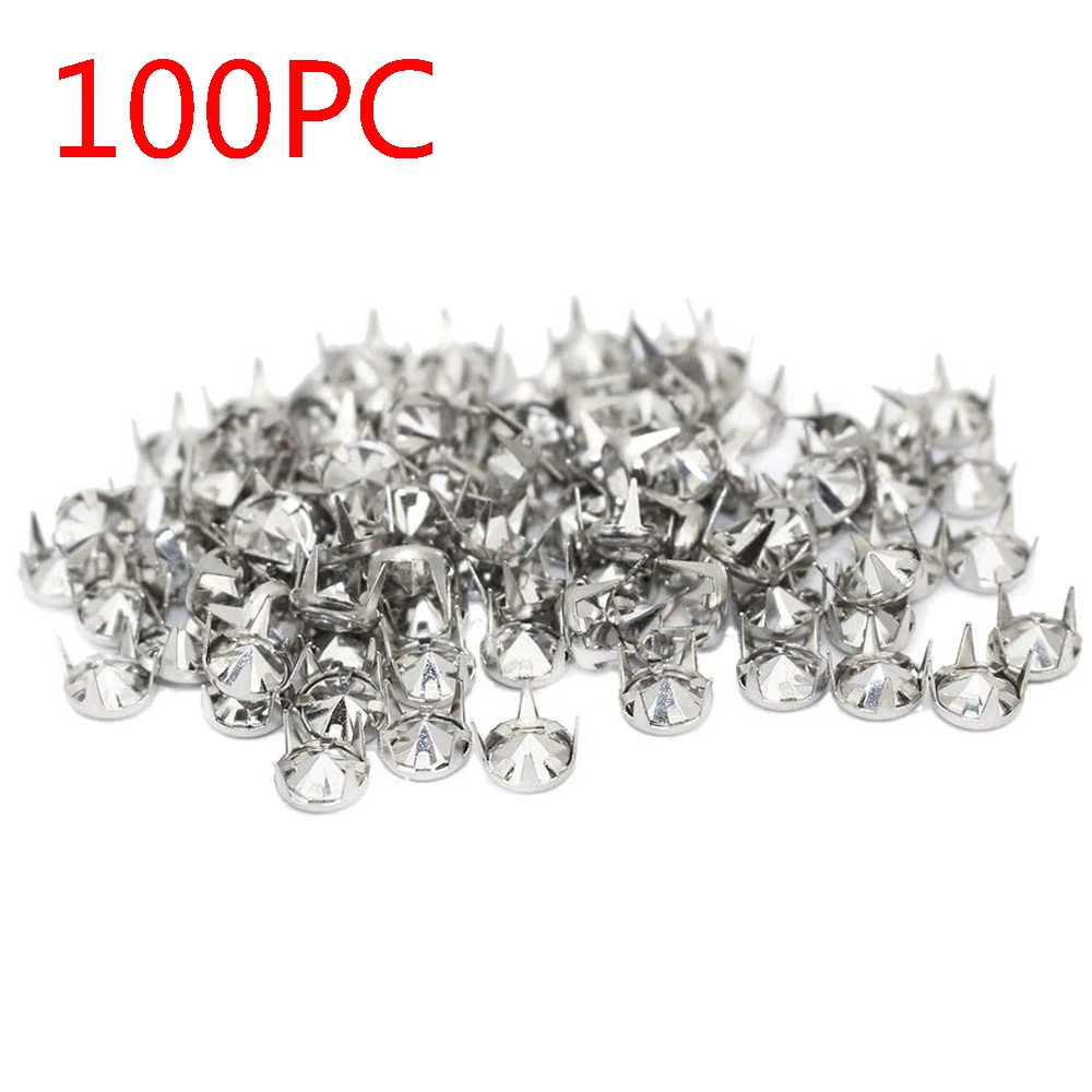100x7 мм Металлические круглые шипы со стразами и кристаллами шпильки заклепки
