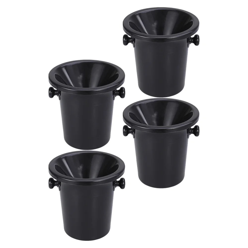 

4Pcs Round Double Ears Ice Buckets Tasting Spittoons (Black)