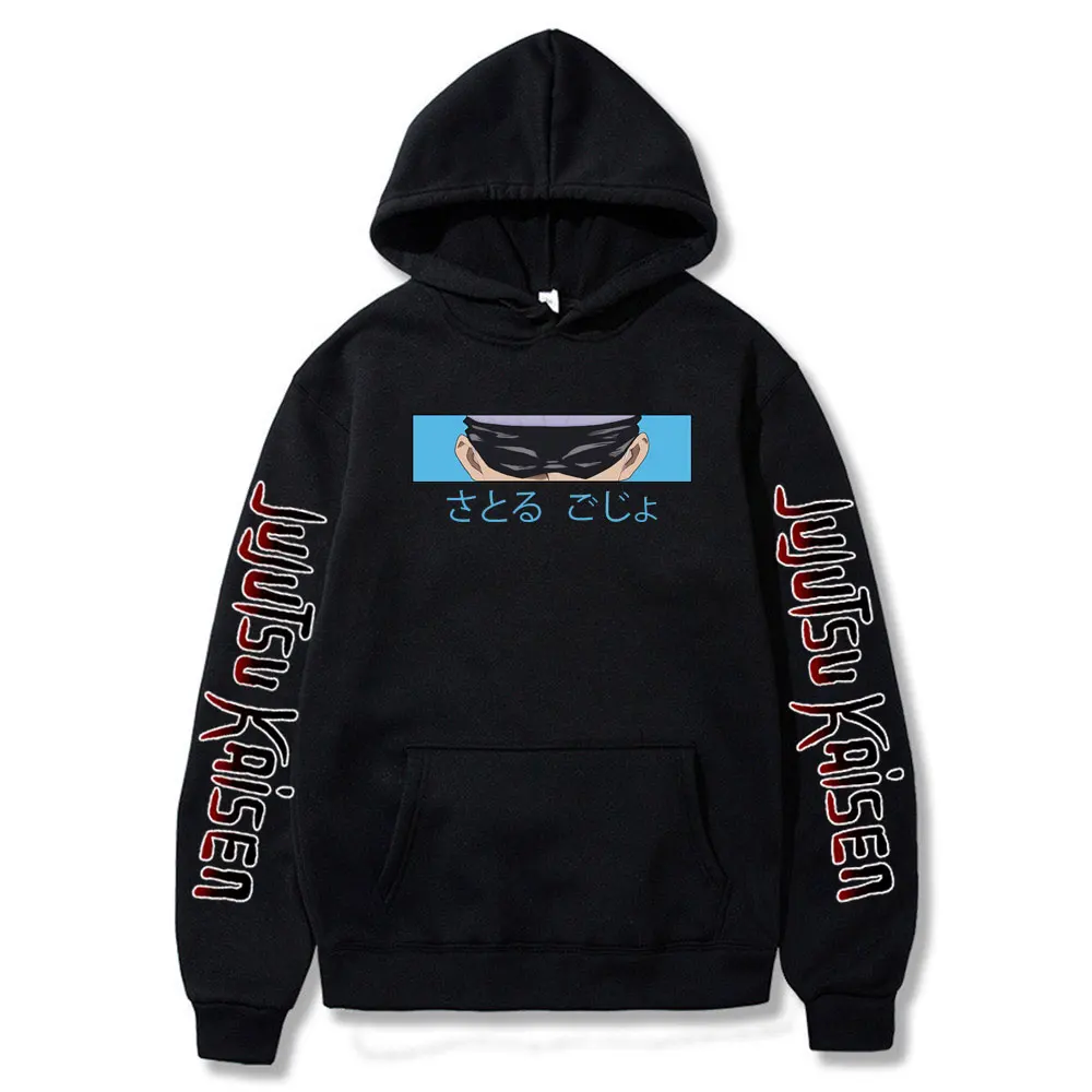

Jujutsu Kaisen Anime Hoodies Gojo Satoru Eyes Print Sweatshirts Men Women Fashion Harajuku Hoodies Casual Cartoon Pullover