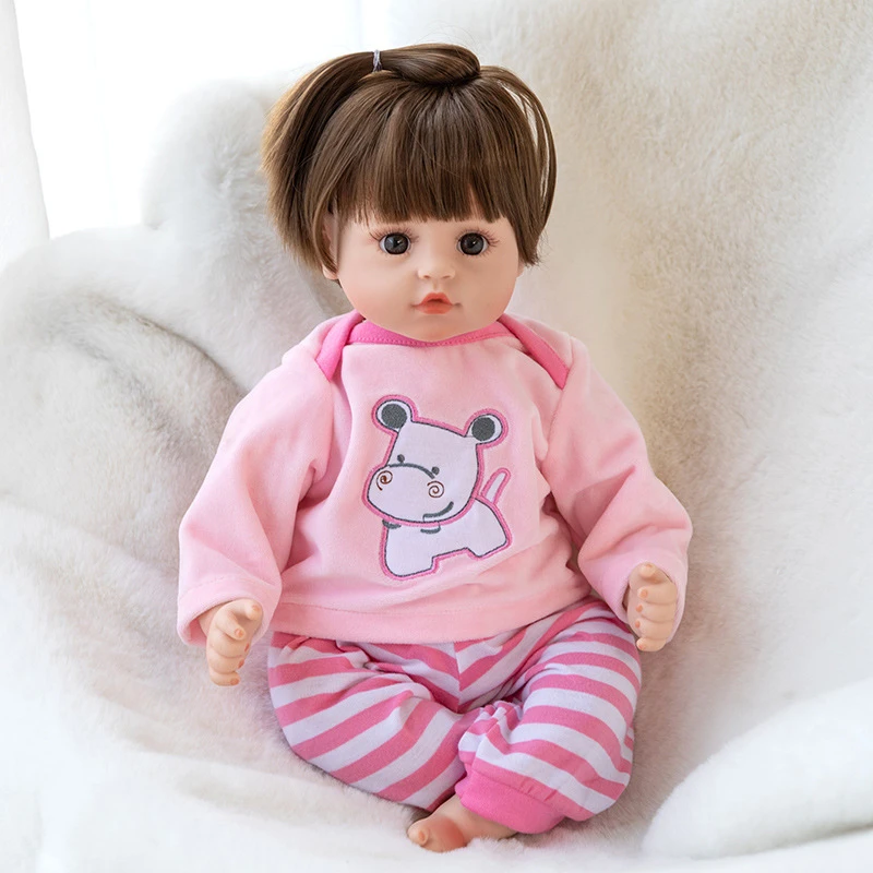 

48cm Induction Sound Crying Reborn Baby Girl Doll Talking Full Fat Silicone Simulation Reborn Dolls Children's Educational Toys