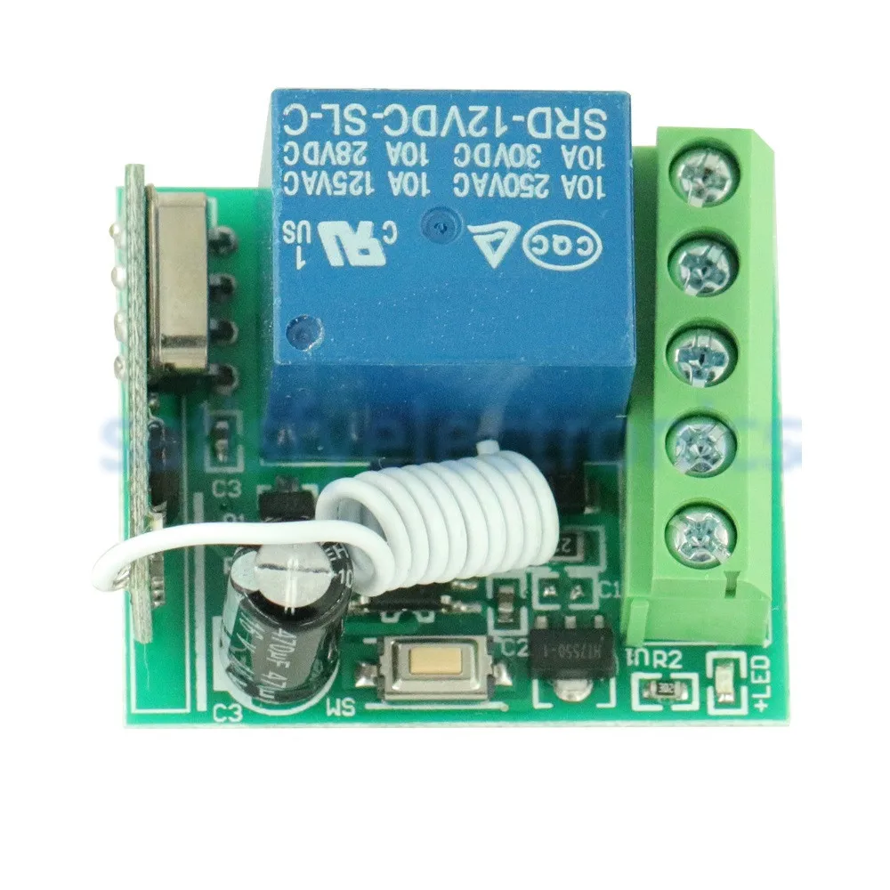 

433MHZ DC 12V 10A 1 Channel CH Wireless Relay RF Remote Control Switch Receiver