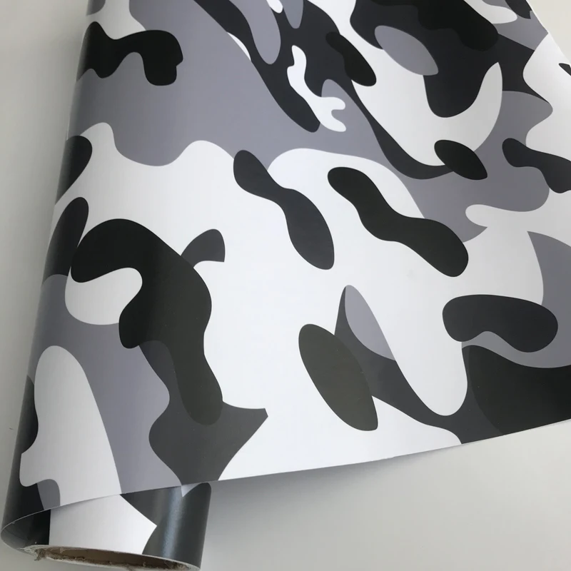 Черная белая серая камуфляжная оберточная клейкая пленка для самостоятельной
