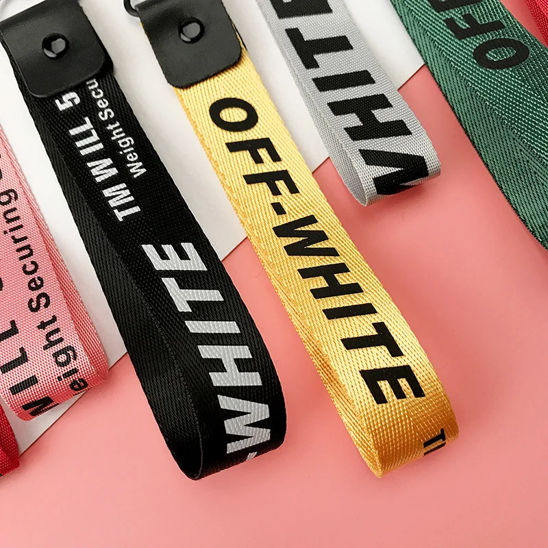 Off White брелок с лентой женский чехол для телефона цепочка ключей бумажник porte clef