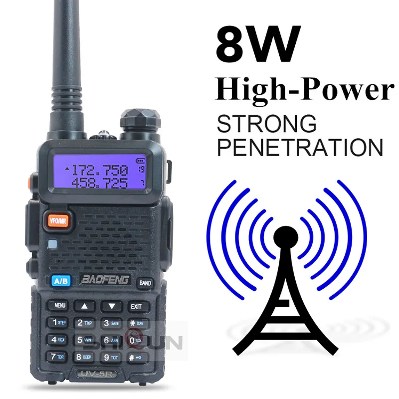 Optional 5W 8W Baofeng UV-5R Walkie Talkie 10 km Baofeng uv5r walkie-talkie hunting Radio uv 5r Baofeng UV-9R UV-82 UV-8HX UV-XR images - 6