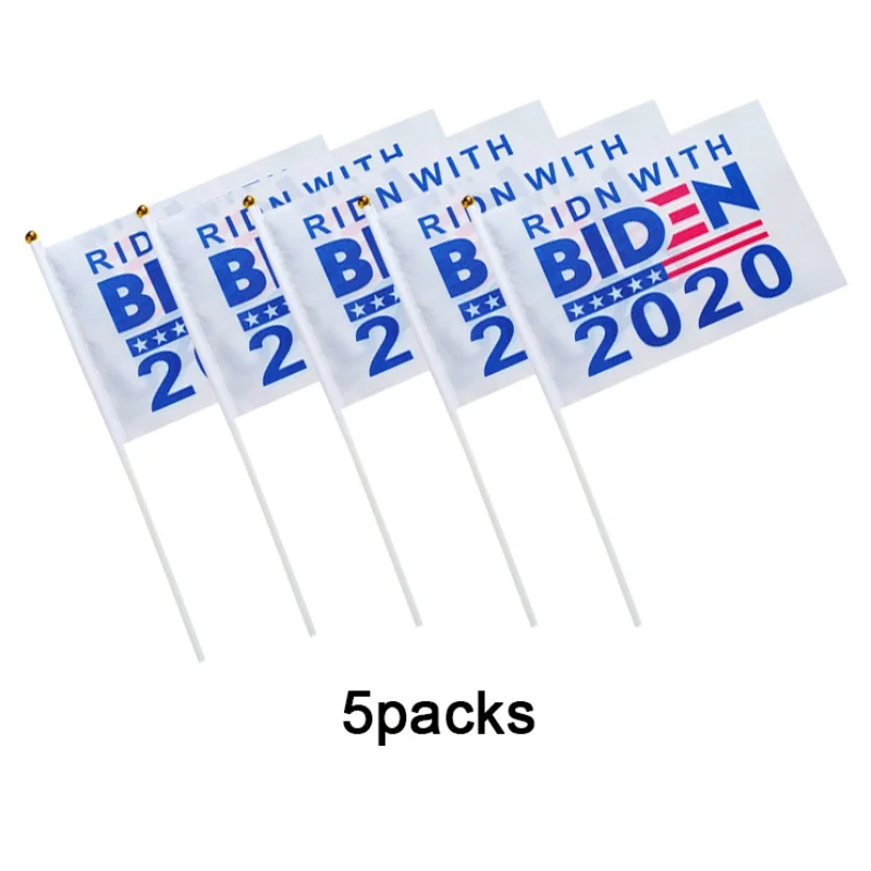 

5Pcs Joe Biden Flag For 2020 United States President With Pole-Our Best Days Still Lie Ahead Waving Banner Flag For Election Day