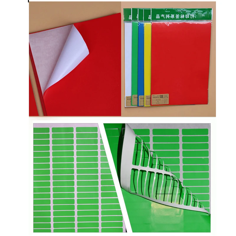 Прямоугольная наклейка для этикеток цветная Водонепроницаемая самоклеящаяся