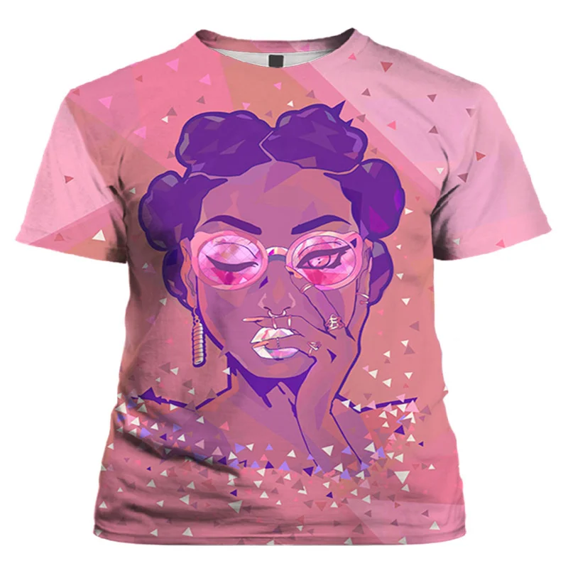 

2021 New Arrival Women T-Shirt 3D Digital Full Printing Fashion Anime Shirt Short Sleeve Harajuku Anime Shirt