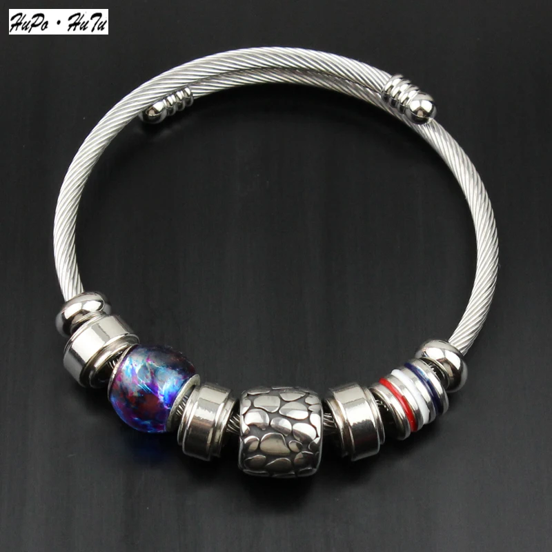 Браслет из нержавеющей стали с леопардовым узором стеклянный браслет в античном
