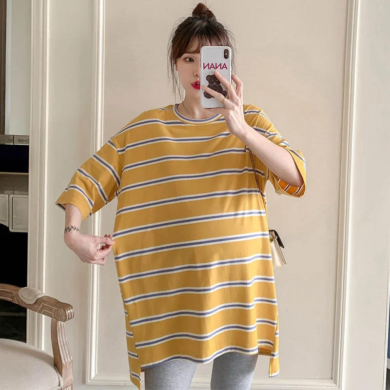 

Summer Suit For Pregnant Women Pajamas Female Summer Short-sleeved Modal Cottonblue Casual Loose Home Service Suit