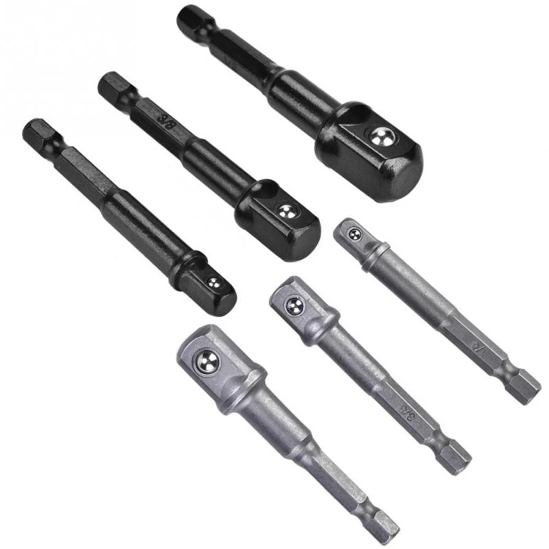 

1/4" 12" 3/8" Bits Nut Driver Steel Ratchet Socket Adapter Converter 3pcs Set