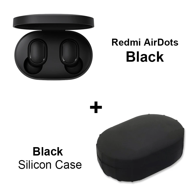 Add Black Case Xiaomi Redmi Airdots TWS Bluetooth наушники стерео басы BT 5,0 Eeadphones с микрофоном Handsfree Наушники управление AI - Цвет: Add Black Case