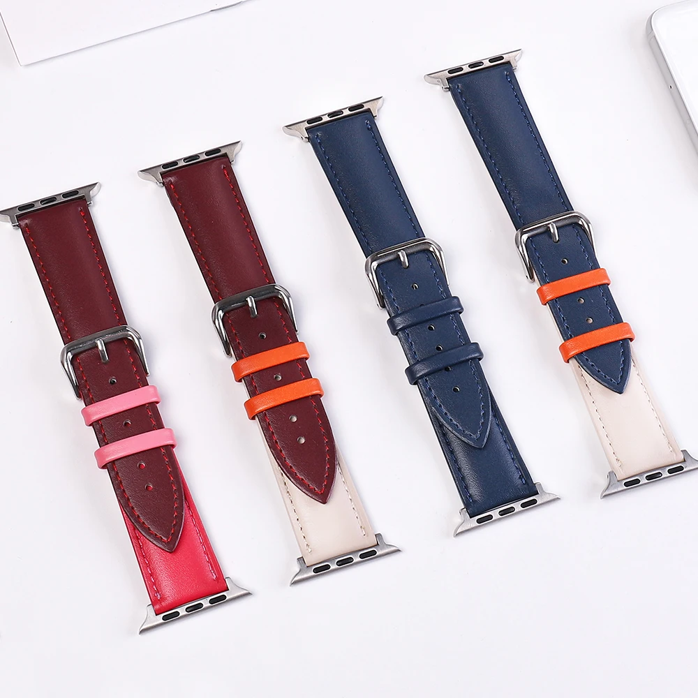 

Leather Band for iwatch 5 4 3 2 1 Vintage Classic Loop Buckle Replacement for Apple Watch Strap Series 38mm 40mm 42mm 44mm