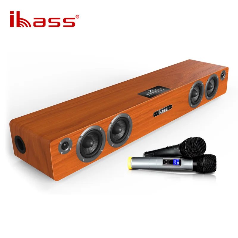 

Karaoke Echo Wall High Power Bluetooth Speaker TV Wooden Smart Sound Blaster Stereo Home Theater Music Center Stereo Subwoofer