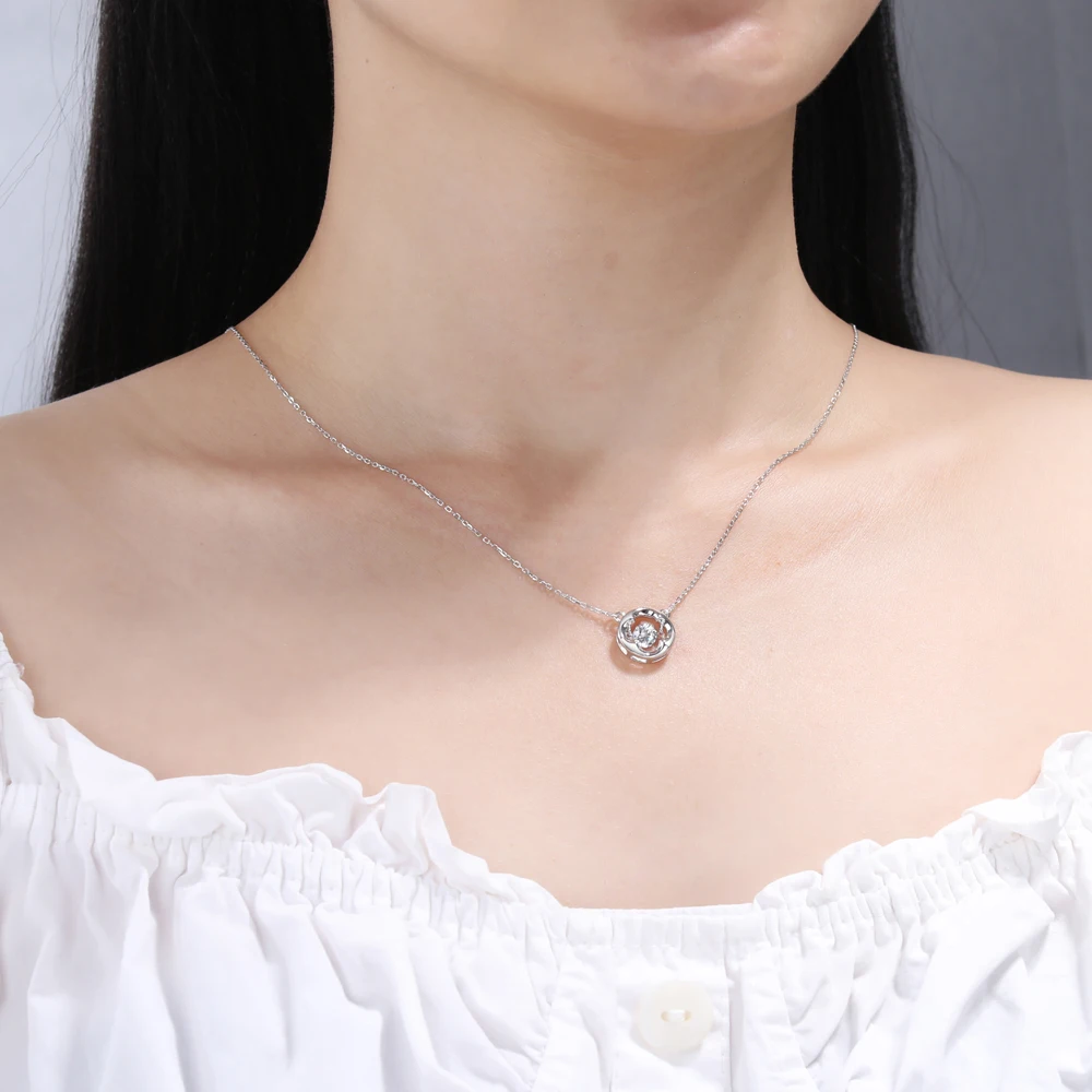 

Seiko high version s925 sterling silver rose gold necklace female charm female clavicle chain smart beating heart