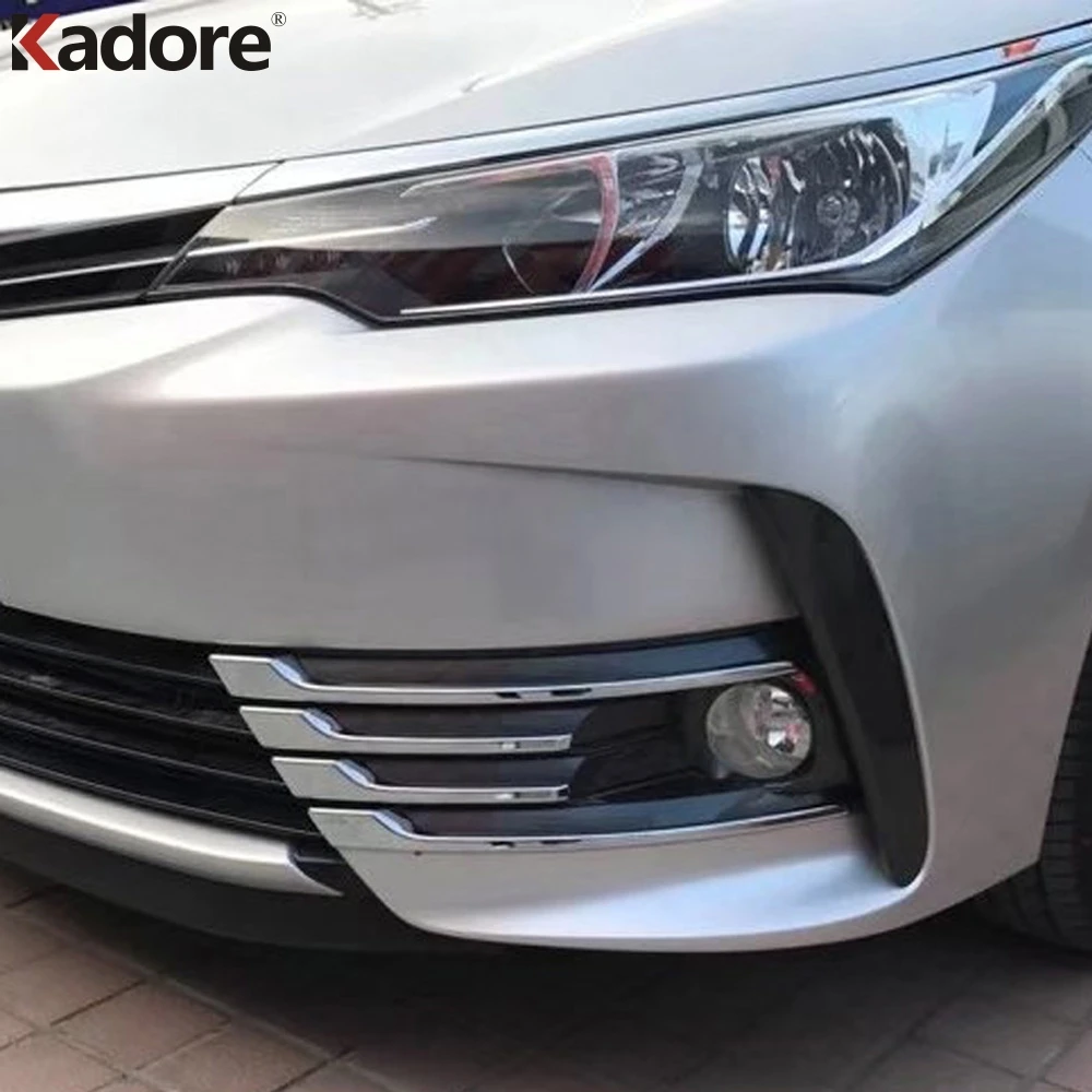 Для Toyota Corolla 2017 2018 Facelift ABS Хром передний бампер противотумансветильник фара рамка