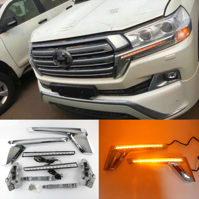 Автомобильный светодиодный сигнальный фонарь для Land Cruiser Prado LC200 2016 2018 2019 желтый