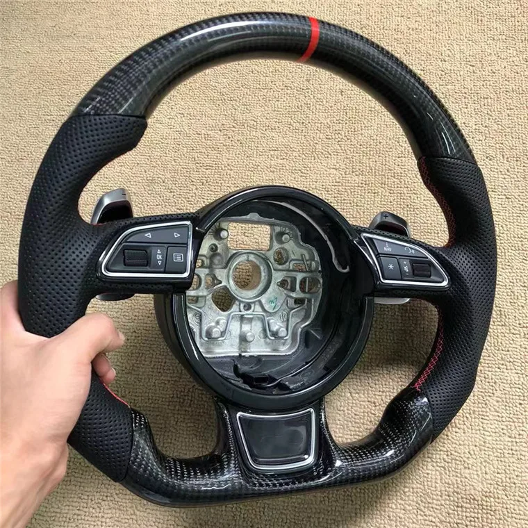 Настоящий руль из углеродного волокна для Audi A6L A6 L A7 S7 S6 Кожаная накладка на |