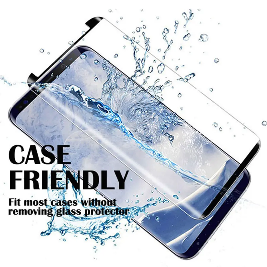 3D изогнутый чехол защитная пленка из закаленного стекла для samsung Galaxy S6 S7 Edge S8 S9 Plus