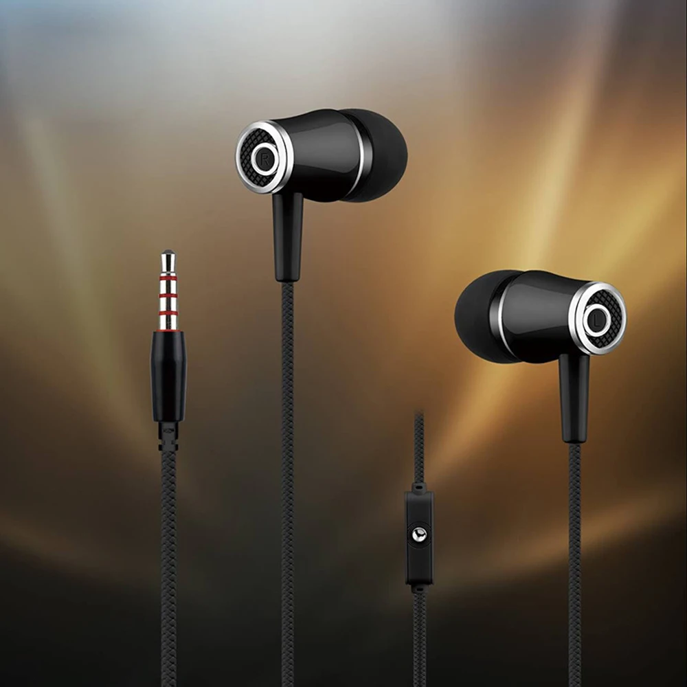 k68 Leather cable Sport Earphone Wired Earphones Super Bass 3.5mm Crack Earbud with Mic for Android Apple | Электроника