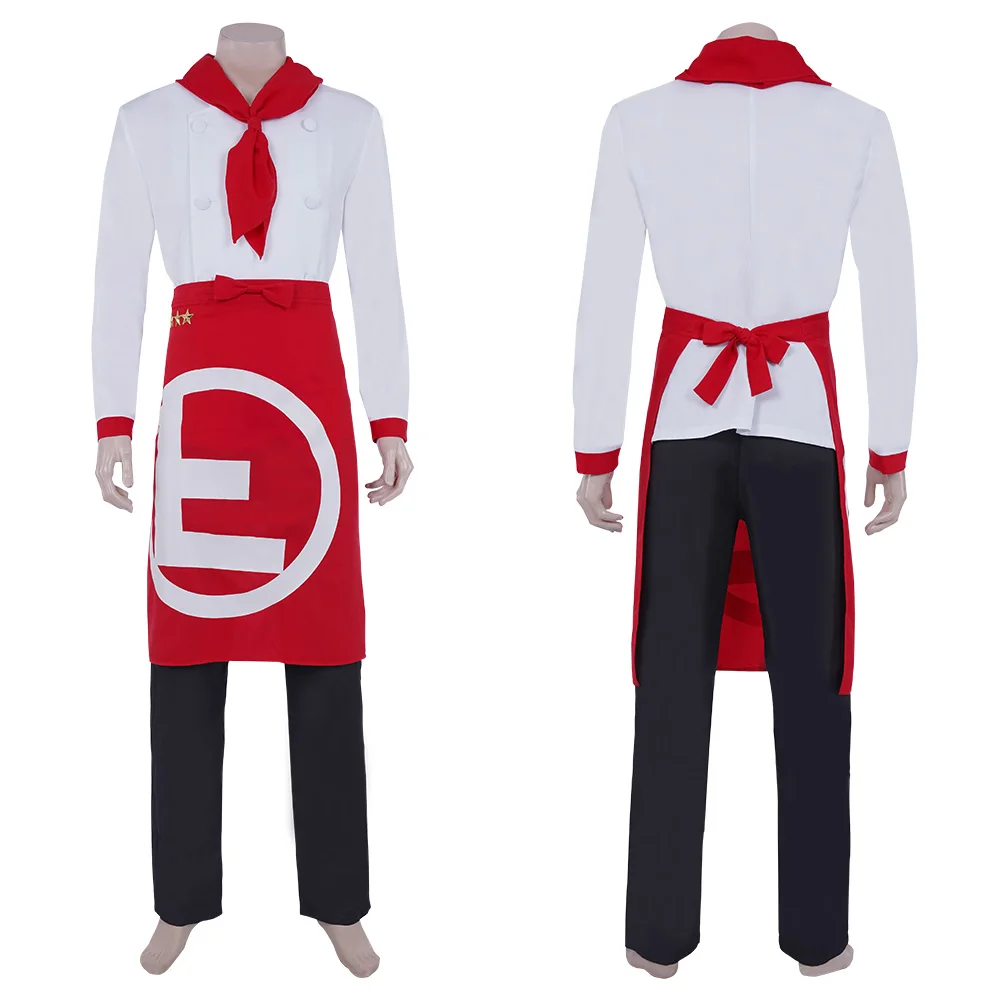 

Anime Super Danganrondo Hanamura Teruki Cosplay Costume Cook Uniform Top Pants Apron Suit Halloween Carnival Costume