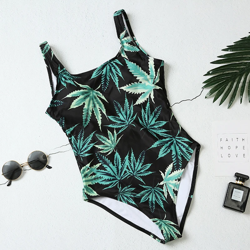 Сексуальный слитный купальник на молнии женский пуш ап монокини с принтом летняя