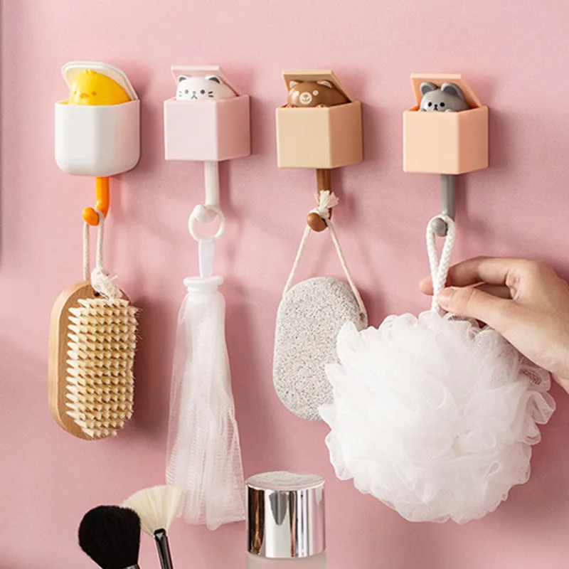 1 шт. креативный крючок в виде кошки Симпатичные бесшовные вешалки для двери