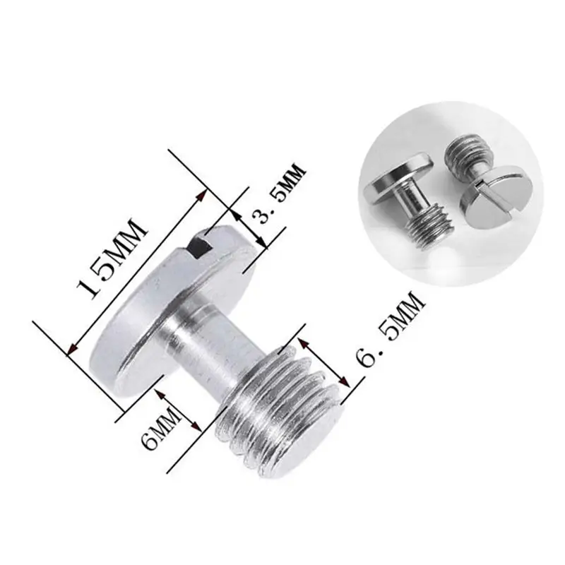 

4pcs 3/8 Inch Flat Head Convert Slotted Screw Adapter Thread Camera Screw Mount Adapter for DSLR Camera Tripod Light Stand