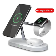For 3in1 LED table lamp  Charger 15W Magnetic wireless charging Station For iPhone12 Apple Watch Airpodspro Fast Chargers
